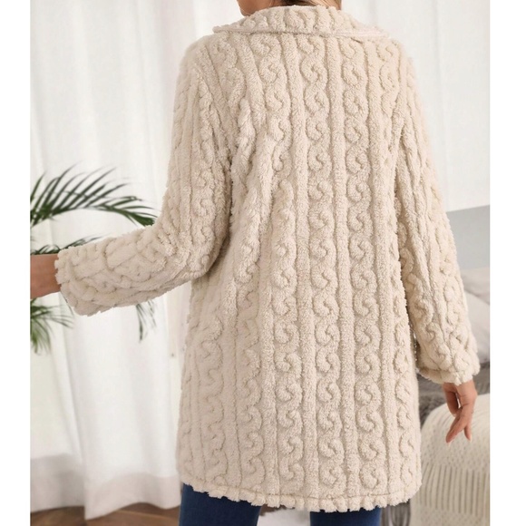 Maternity Teddy Button up Soft Jacket Coat - Picture 4 of 4